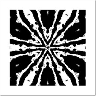 Black Daisy Floral Tie Dye Posters and Art